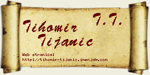 Tihomir Tijanić vizit kartica